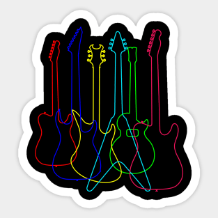 'Different Colored Guitars' Cool Guitar Gift Sticker